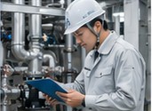 設備を点検する技術者